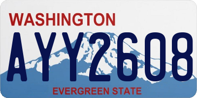 WA license plate AYY2608