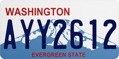 WA license plate AYY2612