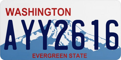 WA license plate AYY2616