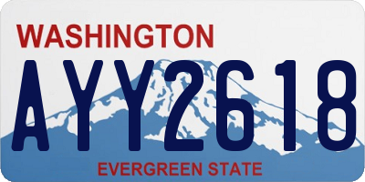 WA license plate AYY2618