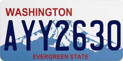 WA license plate AYY2630