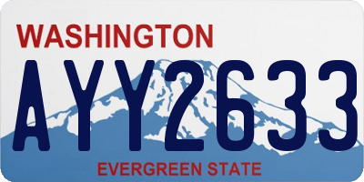 WA license plate AYY2633