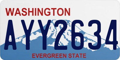 WA license plate AYY2634