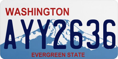 WA license plate AYY2636