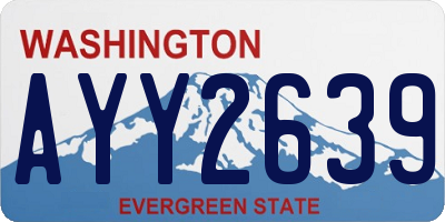 WA license plate AYY2639