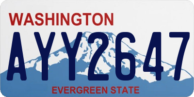 WA license plate AYY2647