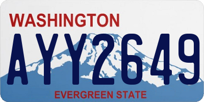 WA license plate AYY2649