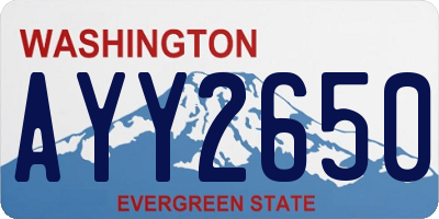 WA license plate AYY2650