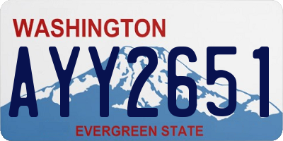 WA license plate AYY2651