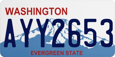 WA license plate AYY2653