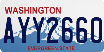 WA license plate AYY2660