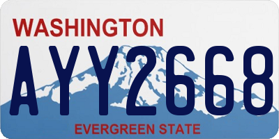 WA license plate AYY2668