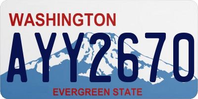 WA license plate AYY2670