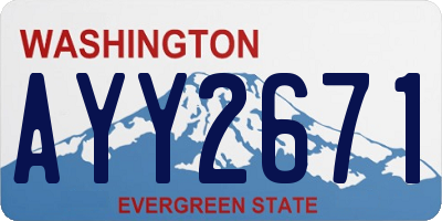 WA license plate AYY2671