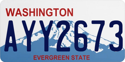 WA license plate AYY2673