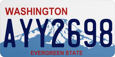 WA license plate AYY2698