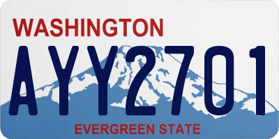 WA license plate AYY2701