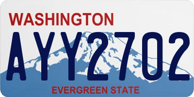 WA license plate AYY2702