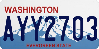 WA license plate AYY2703