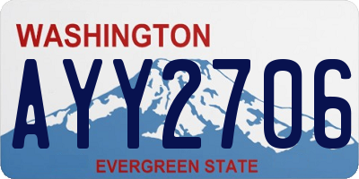 WA license plate AYY2706