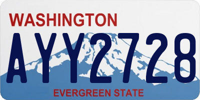 WA license plate AYY2728