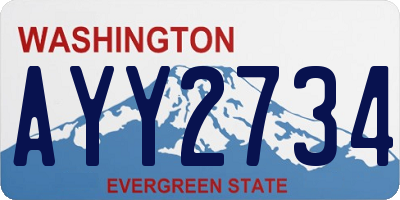 WA license plate AYY2734