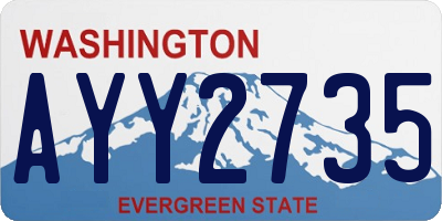 WA license plate AYY2735