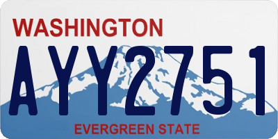 WA license plate AYY2751