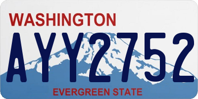 WA license plate AYY2752