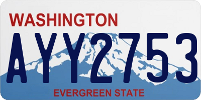 WA license plate AYY2753