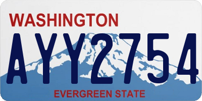 WA license plate AYY2754