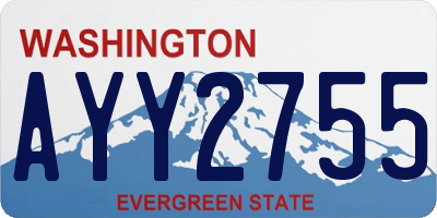 WA license plate AYY2755