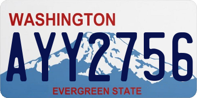 WA license plate AYY2756