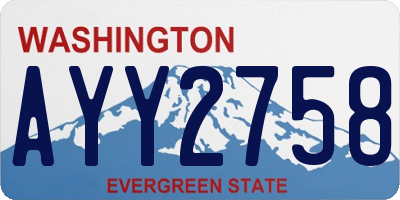 WA license plate AYY2758