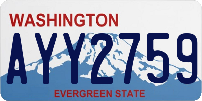 WA license plate AYY2759