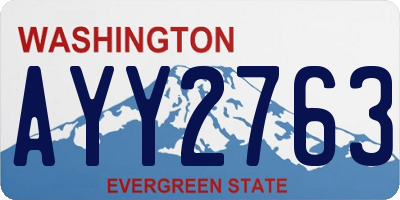 WA license plate AYY2763