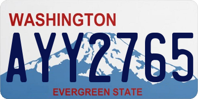 WA license plate AYY2765
