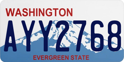 WA license plate AYY2768