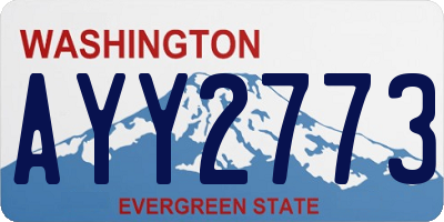 WA license plate AYY2773