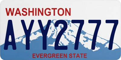 WA license plate AYY2777