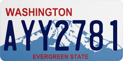 WA license plate AYY2781