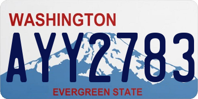 WA license plate AYY2783