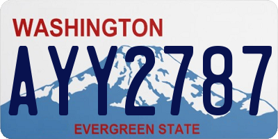 WA license plate AYY2787