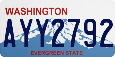 WA license plate AYY2792