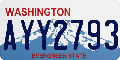 WA license plate AYY2793