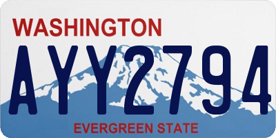 WA license plate AYY2794