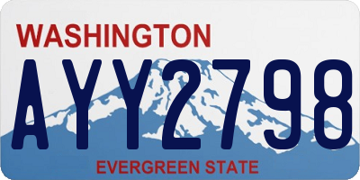 WA license plate AYY2798