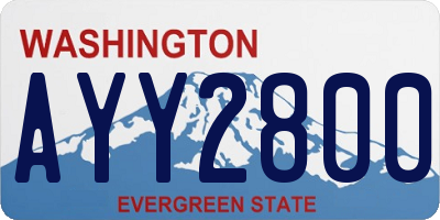 WA license plate AYY2800