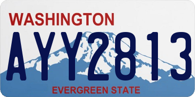 WA license plate AYY2813