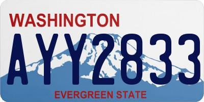 WA license plate AYY2833